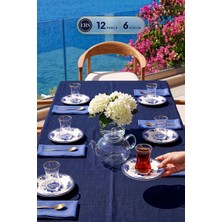 Tr Frozen Çiçek Gold Dekorlu 12 Parça 6 Kişilik Çay Takımı, Çay Seti