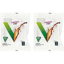 Tr V60 Kağıt Kahve Filtresi, Tek Kullanımlık Konik Filtre, Boyut 02, Beyaz, 100 Adet, 2 Adet