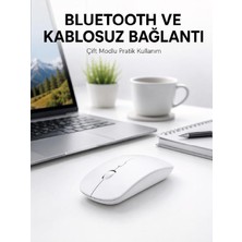 Tr Bluetooth Kablosuz Wireless Mouse Şarjlı Sessiz Ergonomik 5000 Dpı Fare