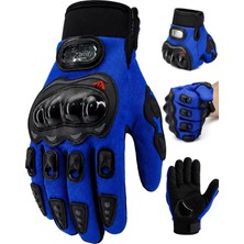 M Beden Korumalı Motosiklet Eldiveni Unisex Bisiklet Motorcu Eldiveni Mavi 113