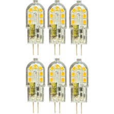 LED Kapsül Ampul, 12V 3W, Sarı Işık 3000K, G4 Duylu, 6 Adet Set