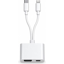 Tr Lightning + Usb-C HDMI Digital Av Görüntü Adaptör 4K 1080P ZR1372
