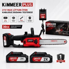 Şarjlı Testere, 21V, 30 cm Pala, Çift 3.00AH Lityum Akü, Dal ve Ağaç Kesme
