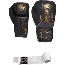 Do Legacy Kick Boks Eldiveni, 12 Oz, Siyah, Beyaz Bandajlı 2'li Set