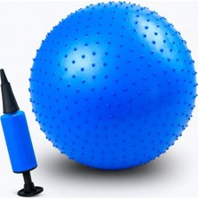 Dikenli Yoga Pilates Aerobik Jimnastik Topu 65 cm Mavi + Pompa, Tek Ebat, 65DKNLİTPP, Mavi