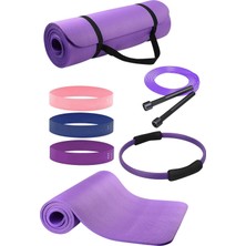 10MM Pilates Minderi, Pilates Çemberi Güç ve Denge Için Pilates Seti, Aerobik Bant, Atlama Ipi