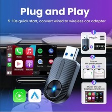 Kablosuz Carplay Android Auto Adaptör, Wifi 5.8ghz, Bluetooth 5.4, Tak Çalıştır Dongle