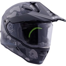 ZS-913 Kapalı Motosiklet Kaskı Matt Black Grey Silver L