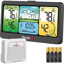 Tr Thermopro TP280B 17.8 cm Ekranlı, Wi-Fi Destekli Akıllı Iç ve Dış Mekan Hava Tahmin Istas