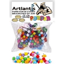 Tr Simli Ponpon 10 mm 20 mm 30 mm 85 Li Set 1 Paket Karışık Renk Pon Pon 1 cm 2 cm 3 cm Pompom El