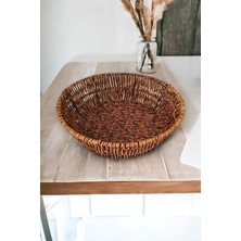 Hasır Rattan Ekmeklik Ekmek Sepeti Yuvarlak Çap 24CM