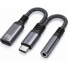 3in1 Type-C Pd 100W Girişli 3.5 mm Aux Çevirici Kulaklık Jak Adaptör FC1168