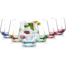 Sapsız Şarap Kadehi 6'li Set (10 Oz) - Kırmızı ve Beyaz Şarap Için Elmas Şekilli Şeffaf Kri