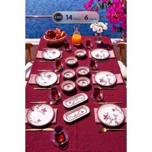 Tr Rose Garden Harmony 14 Parça 6 Kişilik Kahvaltı Takımı Lüx Kahvaltı Seti