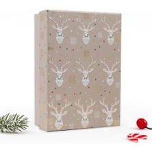 Tr Yılbaşı Hediye Kutusu – 28X20X8 cm Noel Temalı Kapaklı Hediye Kutusu | Dayanıklı Karton,
