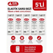 Tr Ds Sağlık Elastik Sargı Bezi 10CM x 4m Elastik Sargı Bezi 10 cm x 4 M (Gerildiğinde) 5'li Av