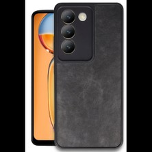 Vivo V30 Lite 4g Kılıf Aras Deri Kapak - Siyah