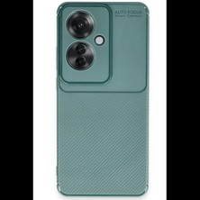 Oppo Reno 11F Kılıf Auto Focus Karbon Kapak - Koyu Yeşil