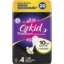Orkid Platınum Hijyenik Ped Dörtlü Gece Ekstra 20LI 6'li Avantaj Paketi - 6 Adet