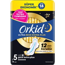 Orkid Ultra Ekstr Hijyenik Ped Dörtlü Gece Extra 14 6'li Avantaj Paketi - 6 Adet