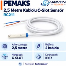 Pemaks RC211 2,5 Metre Kablolu C-Slot Manyetik Silindir Sensörü