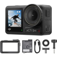 Tr Osmo Action 4 Essentiel Paketi - 1/1,3 Inç Sensörlü 4K/120 IPS Su Geçirmez Aksiyon Kamerası, Düşük Işıkta Çarpıcı Görüntüler, 10 Bit D-Log M, 1770 Mah Pil Genişletilmiş