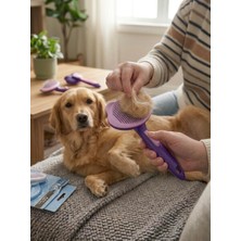 Otomatik Temizlenen Tuşlu Basmalı Telli Kedi Köpek Tarak Tüy Toplama Tarağı Tarama Bakım Fır