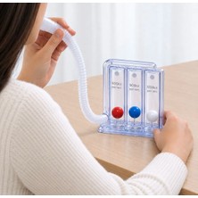 Medlon Triflo Solunum Egzersiz Cihazı Çift Yönlü Üfleme Topu Nefes Egzersizi Medikal PVC