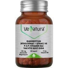 Venatura Magnezyum Bisglisinat + Sitrat ve P-5-P (Vitamin B6) 60 Kapsül