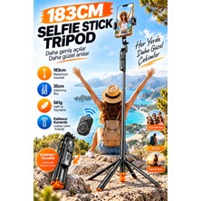 Matechno 183 cm Aı Akıllı Yüz Takipli Tripod Selfie Stick 360° Otomatik Dönen El Hareketi Kontrollü Kumandalı Telefon Tutucu