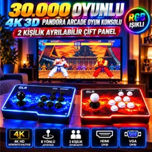Schitec 30.000 Oyunlu 4K 3D RGB Pandora Arcade Oyun Konsolu  2 Kişilik Ayrılabilir Çift Panel HDMI VGA
