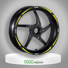 Gogo Premium Sarı Siyah Sport Reflektörlü 1 Set Jant Şeridi