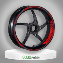Gogo Premium Reflektör Kırmızı Yamaha Mt-25 Uyumlu Racıng 1 Set Jant Şeridi
