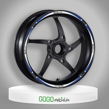 Gogo Premium Mavi Beyaz Pulsar Uyumlu Reflektörlü 1 Set Jant Şeridi