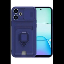 Xiaomi Redmi 13 4g Kılıf Zuma Kartvizitli Yüzüklü Silikon - Lacivert