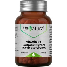 Venatura Vitamin K2 (Menakuinon 7) Takviye Edici Gıda 60 Kapsül Vegan İçerik Türkiye Menşeli