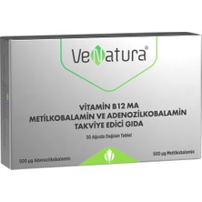 Venatura Vitamin B12 Ma Metilkobalamin ve Adenozilkobalamin Takviye Edici Gıda 30 Tablet Türkiye Menşeli