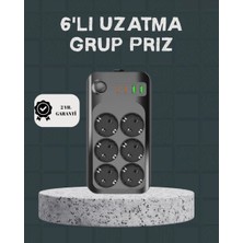 Herşey Trend Termal Akım Korumalı 6’lı Uzatma Priz USB Type-C Hızlı Şarj 2500W