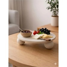 Alpin Modern Tasarım Dekoratif Sunum Tepsisi - Organik Pla Malzeme - 20X21X6 cm