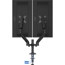 Aoc AD110DX 13-32" 2X9KG Vesa 75/100 Gas Spring USB 3.0 + Usb-C Çift Monitör Askı Aparatı