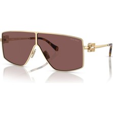 Miu Miu Kadın UV Filtreli Metal Çerçeve Güneş Gözlüğü 51ZS ZVN70D 69 Kahverengi Cam Altın Renk
