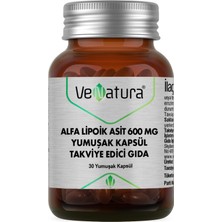 Venatura Alfa Lipoik Asit 600 Mg 30 Kapsül Aromasız Yumuşak Kapsül Takviye Edici Gıda