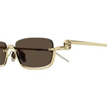 Gucci Kadın Güneş Gözlüğü GG1278S 001 Altın Çerçeve ile UV 400 Filtreli Kahverengi Cam
