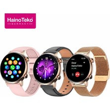 Hainoteko-24 Mini Amoled Akıllı Saat Bluetooth Arama Su Geçirmez 3 Kordon Seti