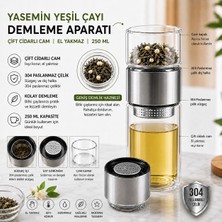 Mythriva Tr Bitki Çayı Demleme Termosu Çift Cidarlı Cam 250 ml Gri