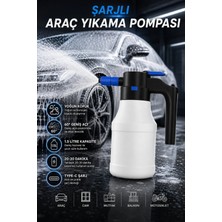 Güela Şarjlı Araç Yıkama Köpük Püskürtücü 1.5 Litre Elektrikli Otomatik Oto Köpük Pompası Temizlik Makinesi
