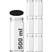 Myg Plus Afracam 500 ml Şeffaf Cam Kavanoz 500 cc Konserve Metal Kapaklı Cam Kavanoz 6 Adet (Şeffaf, 500 Cc)