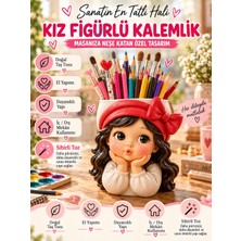 El Yapımı Neşeli Kız Figürlü Kalemlik Çok Amaçlı