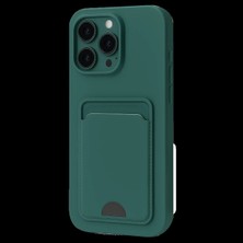 Apple iPhone 16 Plus Kılıf Kelvin Kartvizitli Silikon - Koyu Yeşil
