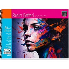 Umut U-Deep 35X50 Spiralli Ekstra Beyaz Dokulu Resim Defteri Karton Kapak 25YP. - 1 Adet